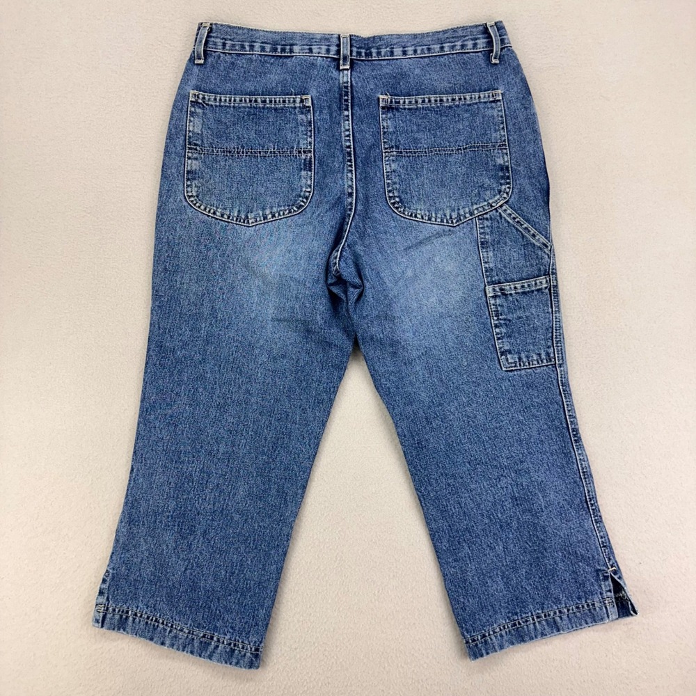 Vintage Anchor Blue Denim Capri's Pants Womens 9 Blue Jean Cropped Y2K 90s USA - Picture 3 of 9